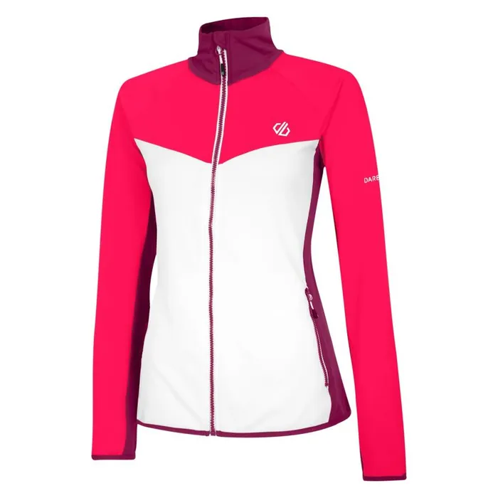 Dare 2b Ascending Core Stretch Midlayer White Neon Pink Women Midlayers