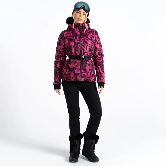 Dare 2b Crevasse Ski Jacket Pure Pink Graffiti Print Women Waterproof Jackets Dare 2b Crevasse Ski Jacket Pure Pink Graffiti Print Women Waterproof Jackets