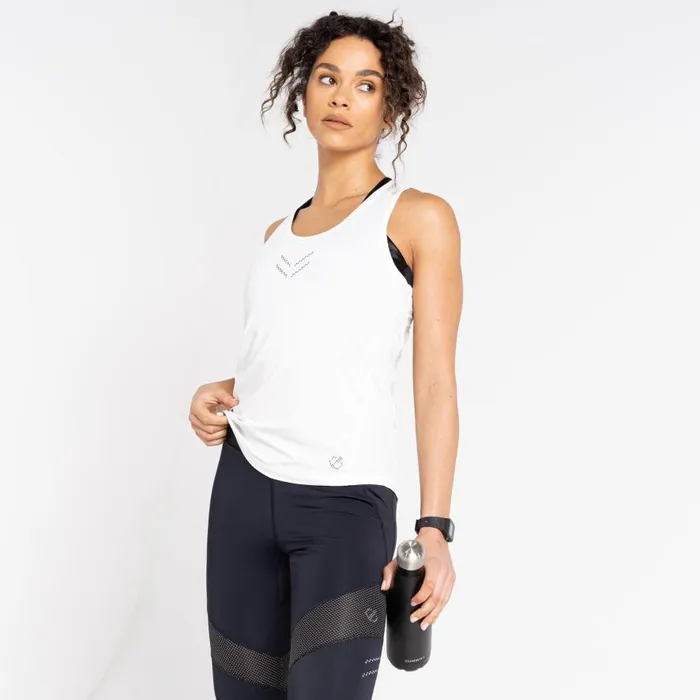 Dare 2b Crystallize Active Vest White Women Gym Tops