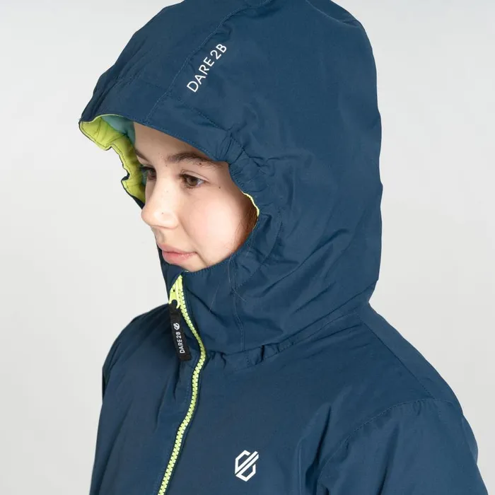 Dare 2b Freehand Overhead Ski Jacket Moonlight Denim Daisy Print Kids Ski Jackets