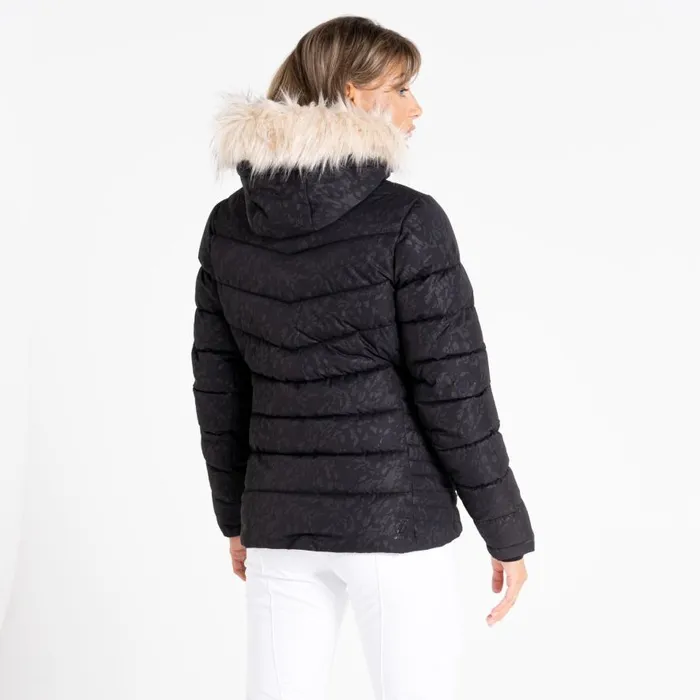 Dare 2b Glamorize III Padded Ski Jacket Black Petal Print Women Waterproof Jackets