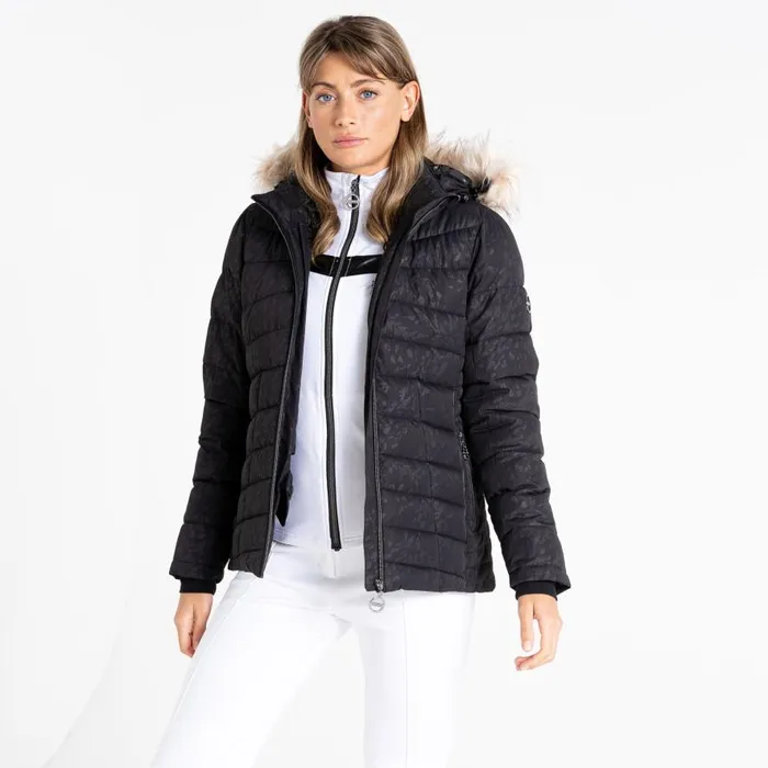 Dare 2b Glamorize III Padded Ski Jacket Black Petal Print Women Waterproof Jackets
