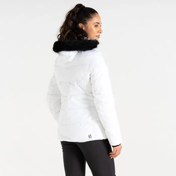 Dare 2b Glamourize V Baffled Ski Jacket White Women Insulated Jackets