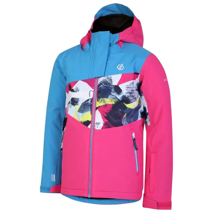 Dare 2b Humour II Ski Jacket Blue Pink Mountain Print Kids Ski Jackets