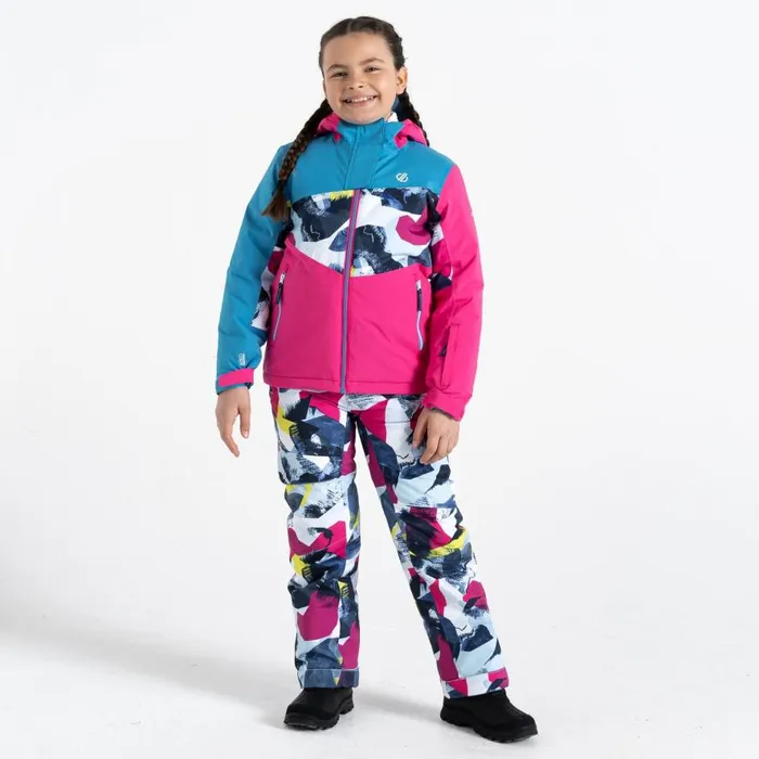 Dare 2b Humour II Ski Jacket Blue Pink Mountain Print Kids Ski Jackets