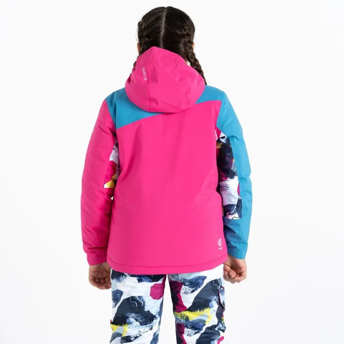 Dare 2b Humour II Ski Jacket Blue Pink Mountain Print Kids Ski Jackets