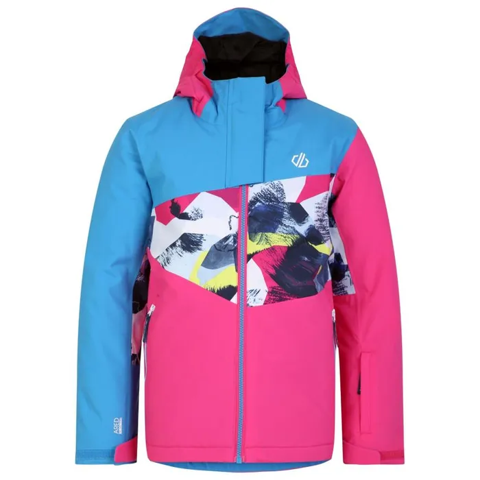 Dare 2b Humour II Ski Jacket Blue Pink Mountain Print Kids Ski Jackets