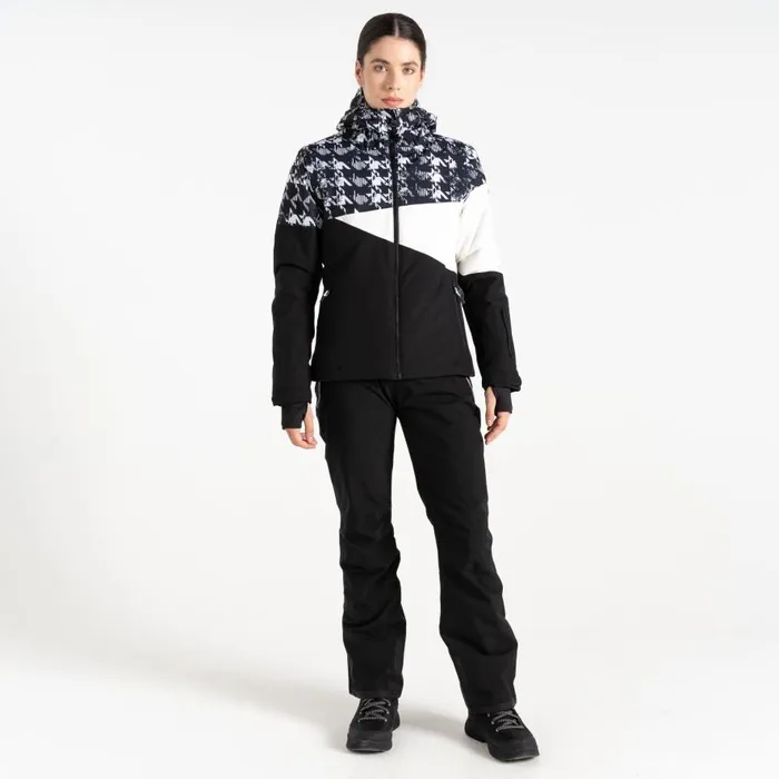 Dare 2b Ice III Ski Jacket Black Dogtooth Print Women Ski Jacket