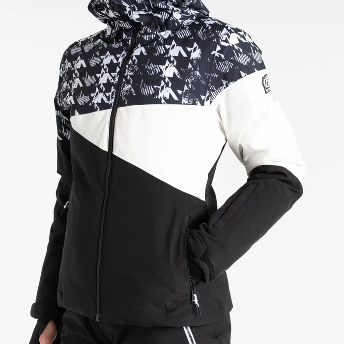 Dare 2b Ice III Ski Jacket Black Dogtooth Print Women Ski Jacket