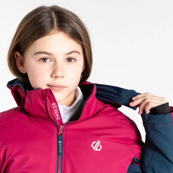 Dare 2b Impose IV Ski Jacket Berry Pink Navy Kids Ski Jackets