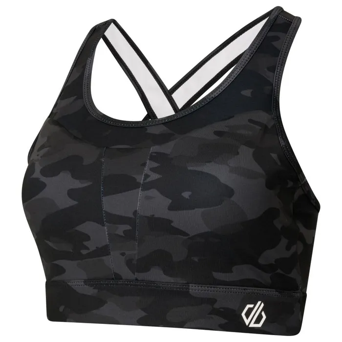Dare 2b Mantra Recycled Sports Bra Black Camo Print Women Low Impact