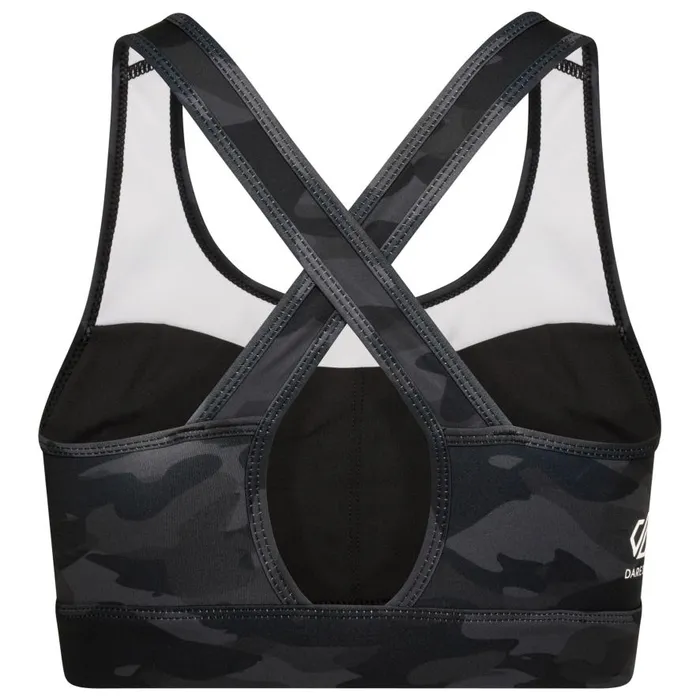 Dare 2b Mantra Recycled Sports Bra Black Camo Print Women Low Impact