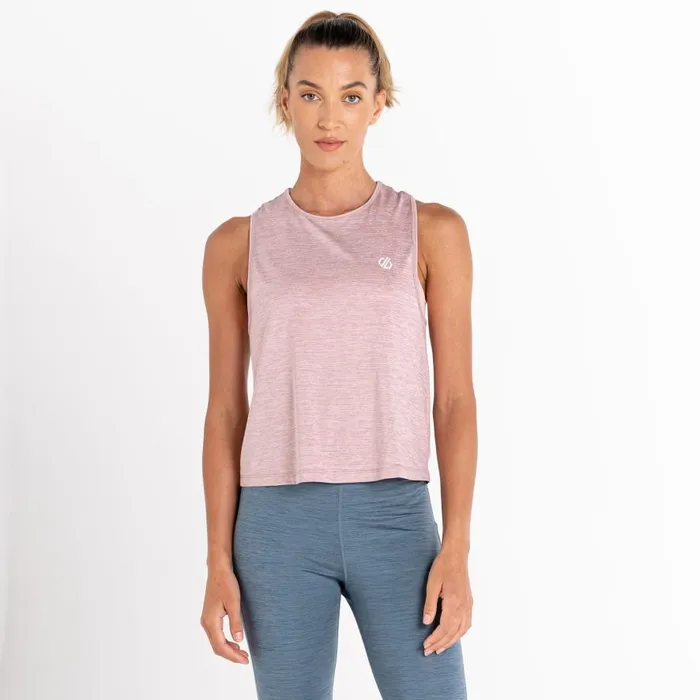 Dare 2b Meditate Cropped Top Dusky Rose Marl Women Gym Tops