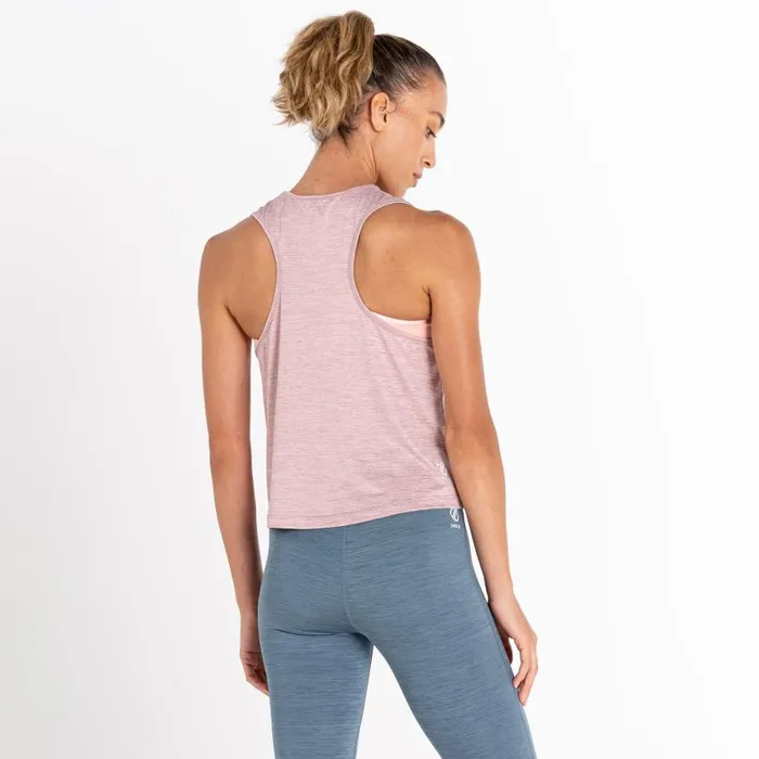 Dare 2b Meditate Cropped Top Dusky Rose Marl Women Gym Tops