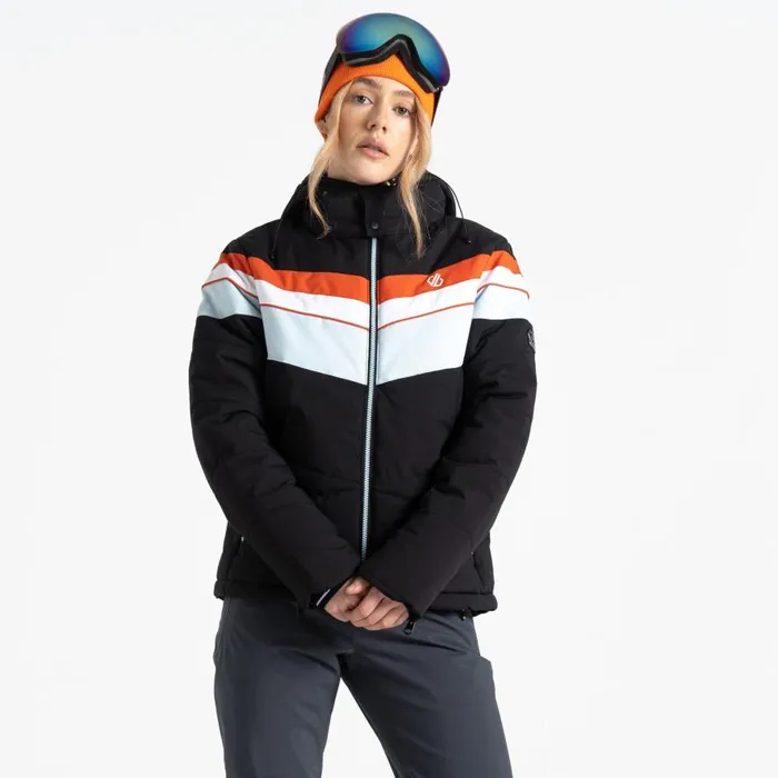 Dare 2b Powder Ski Jacket Black Quiet Blue Women Ski Jacket