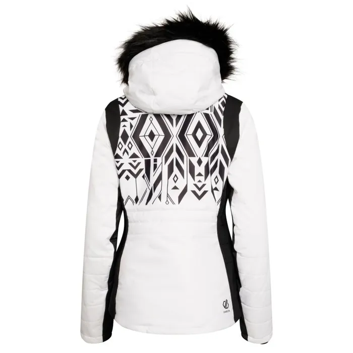Dare 2b Prestige II Luxe Ski Jacket White Black Print Women Waterproof Jackets