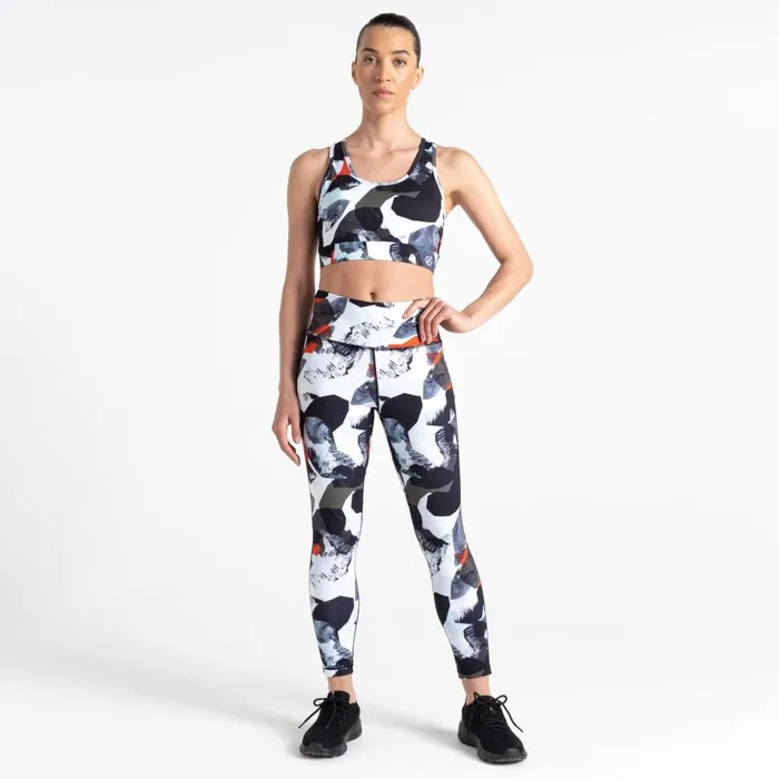 Dare 2b Swift Sports Bra Lichen Green Abstract Women Gym Tops