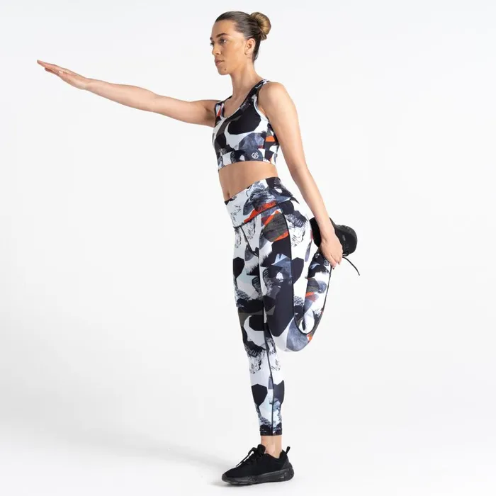 Dare 2b Swift Sports Bra Lichen Green Abstract Women Gym Tops