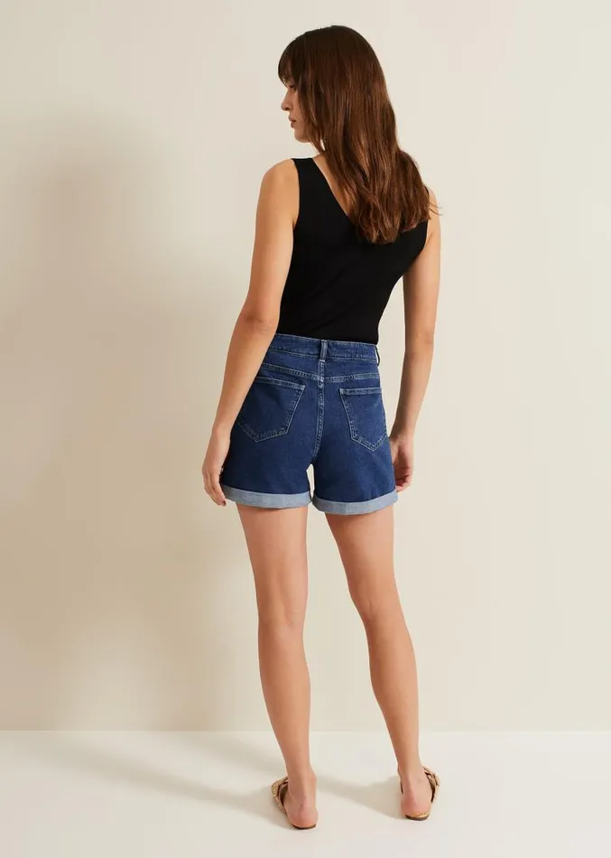 Denise Denim Shorts Mid Wash Blue Women Phase Eight Trousers