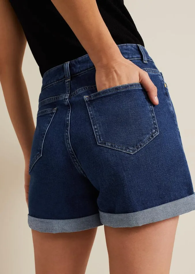 Denise Denim Shorts Mid Wash Blue Women Phase Eight Trousers