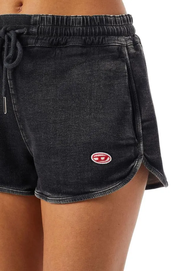 Diesel Dsunny Track Denim Running Shorts Blackdark Grey Women Pants and Shorts