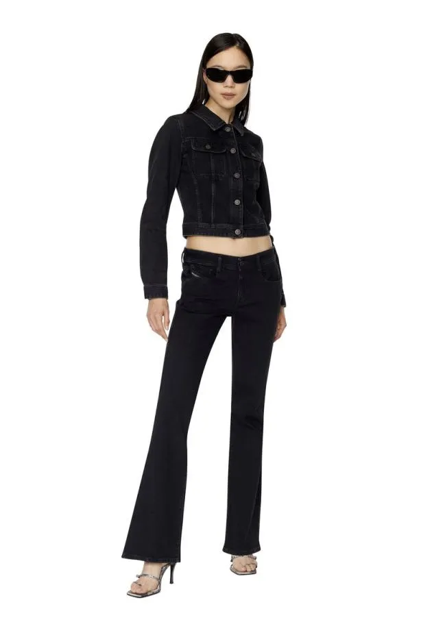 Diesel Deslimmy Trucker Jacket Blackdark Grey Women Jackets