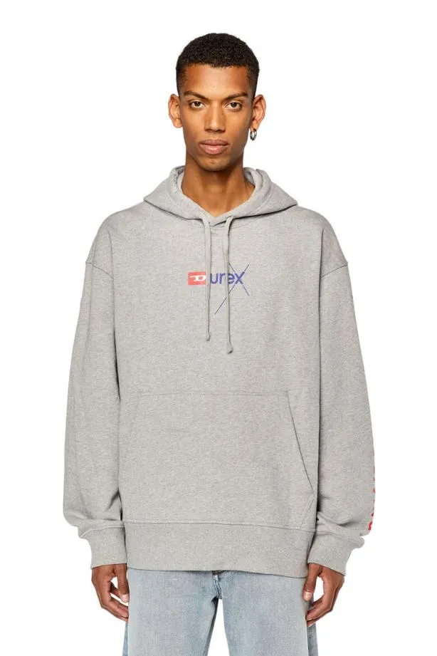 Diesel Dxsmacshood Grey Men Sweatshirts and Hoodies