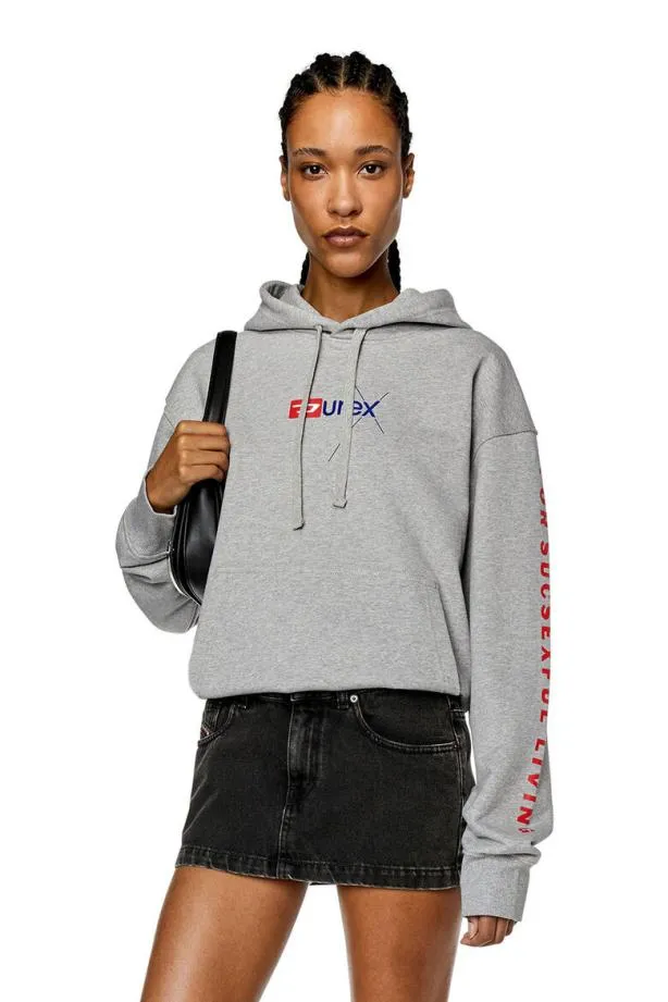 Diesel Dxsmacshood Grey Men Sweatshirts and Hoodies