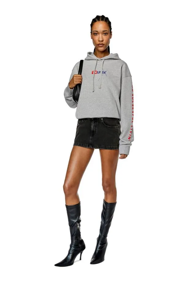 Diesel Dxsmacshood Grey Men Sweatshirts and Hoodies
