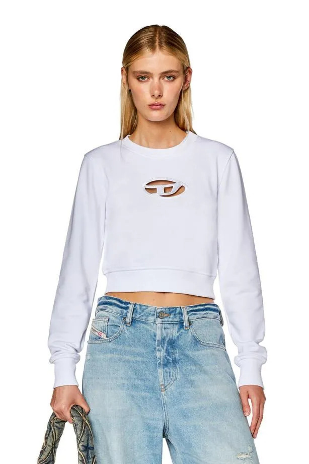 Diesel Fslimmyod White Women Sweatshirts and Hoodies