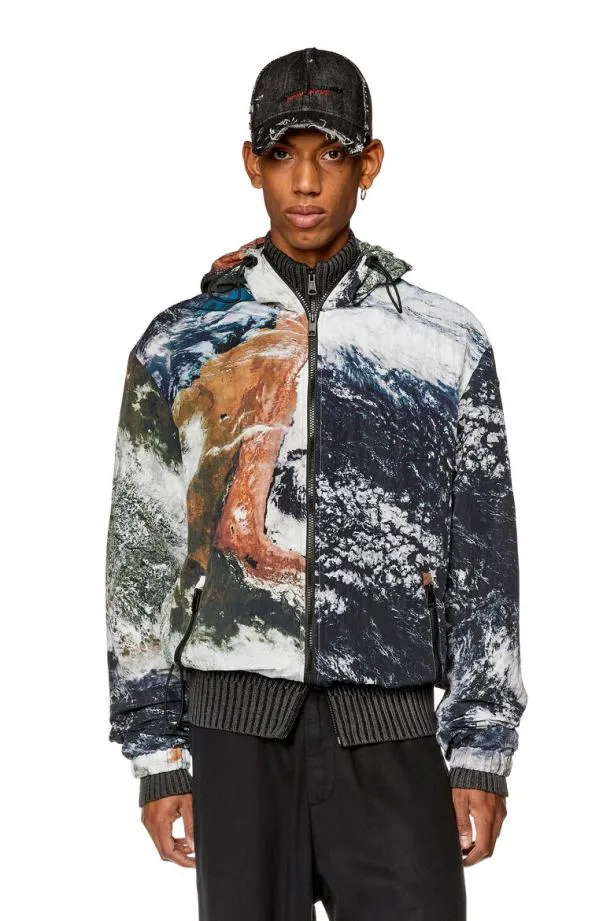 Diesel Jwarrettprint Blackwhite Men Jackets