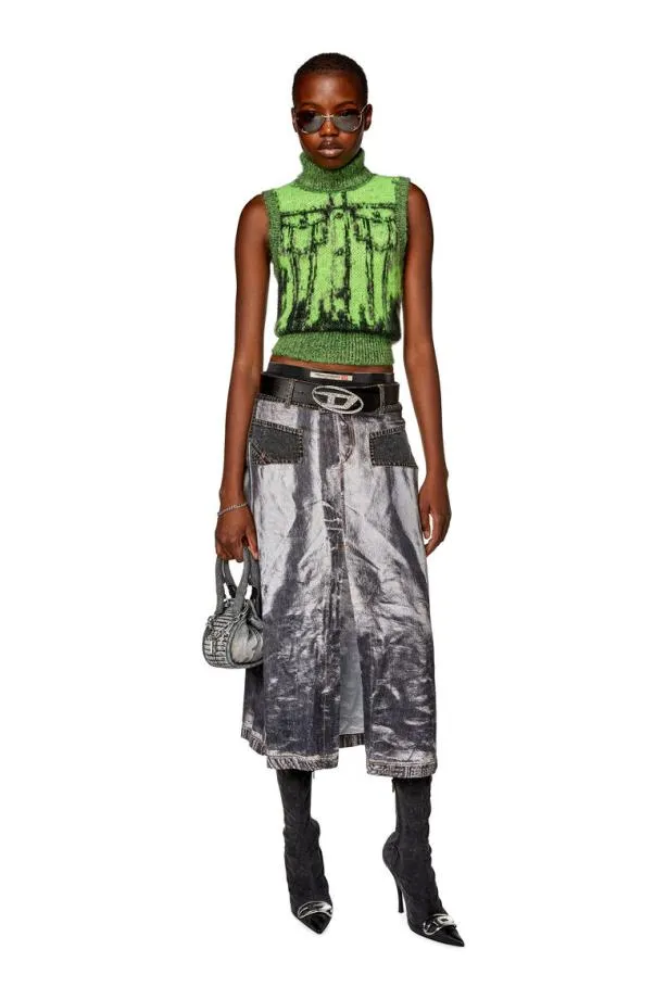 Diesel Oyinden Greyblack Women Skirts
