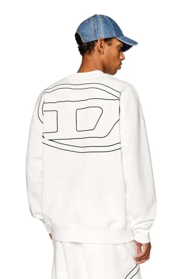 Diesel Srobmegovald White Men Sweatshirts and Hoodies