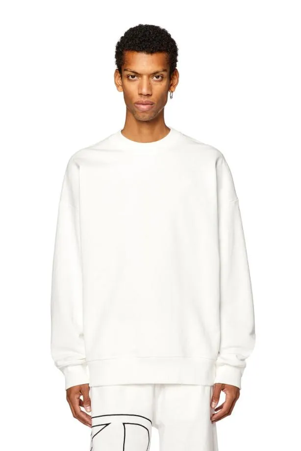 Diesel Srobmegovald White Men Sweatshirts and Hoodies