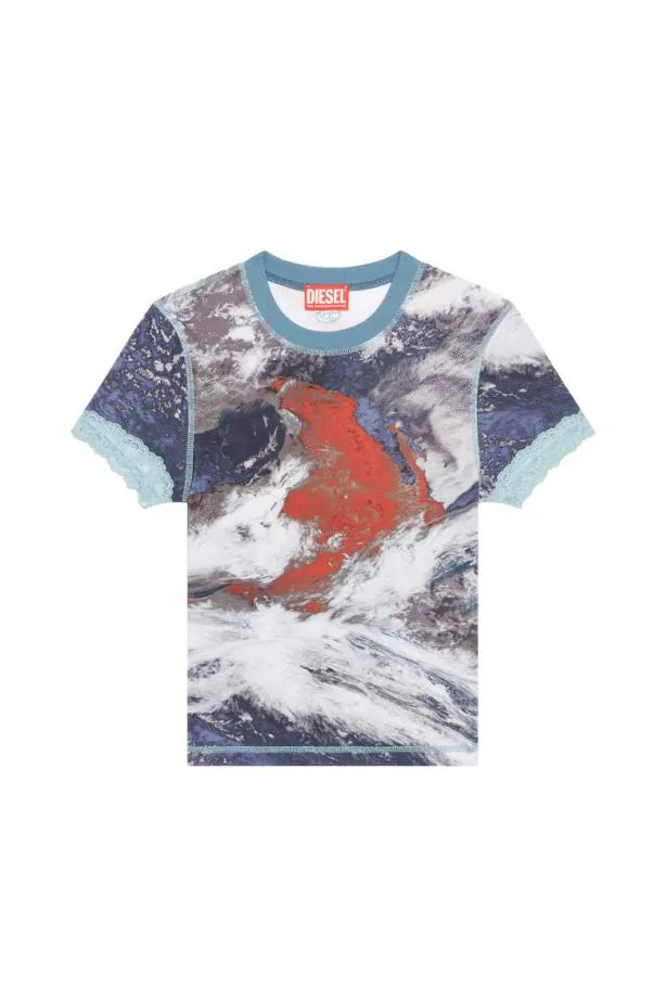 Diesel Tskinzylace Blue Women TShirts and Tops