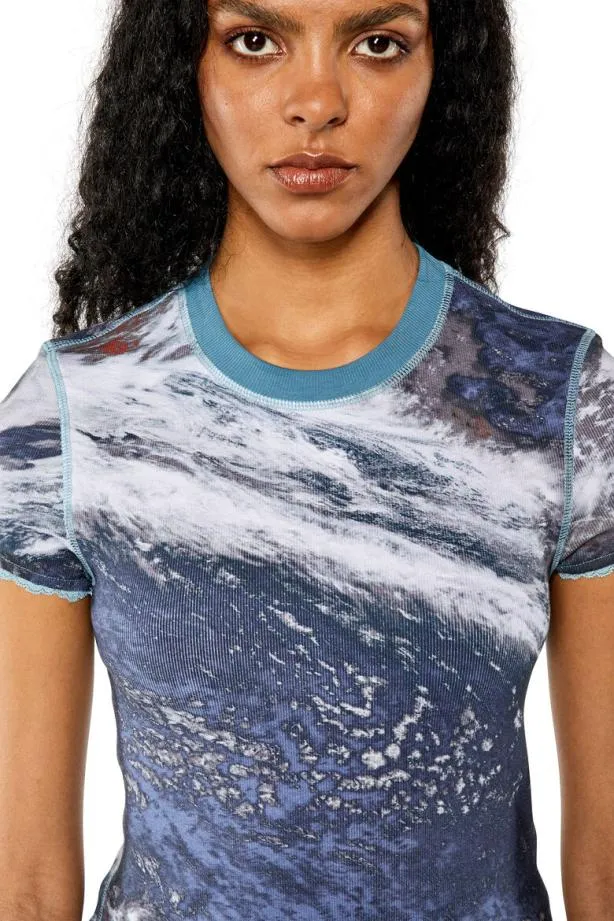Diesel Tskinzylace Blue Women TShirts and Tops