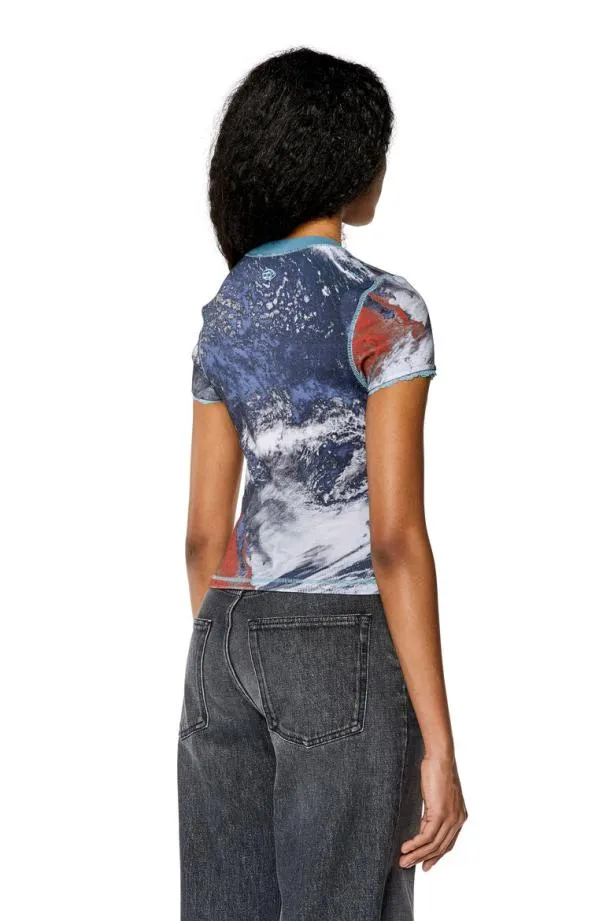 Diesel Tskinzylace Blue Women TShirts and Tops