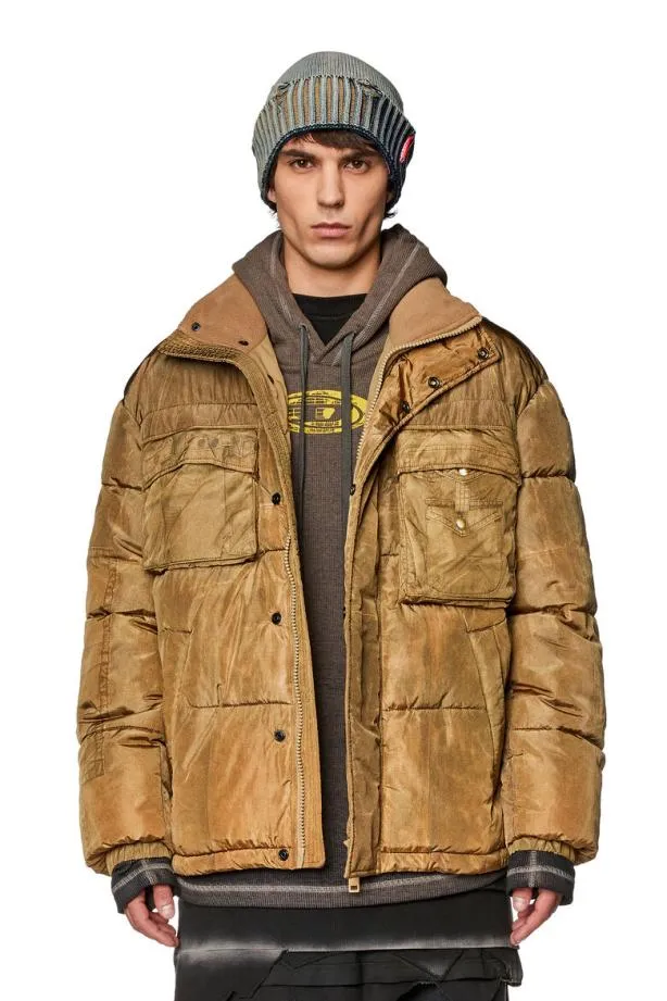 Diesel Wrolffus Light Brown Men Jackets