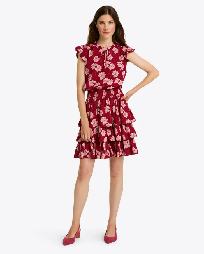 Draper James Alana Tiered Dress In Lurex Crepe Women Dresses