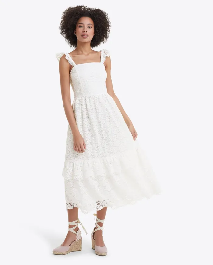 Draper James Carrie Midi Dress In Lace Women Dresses
