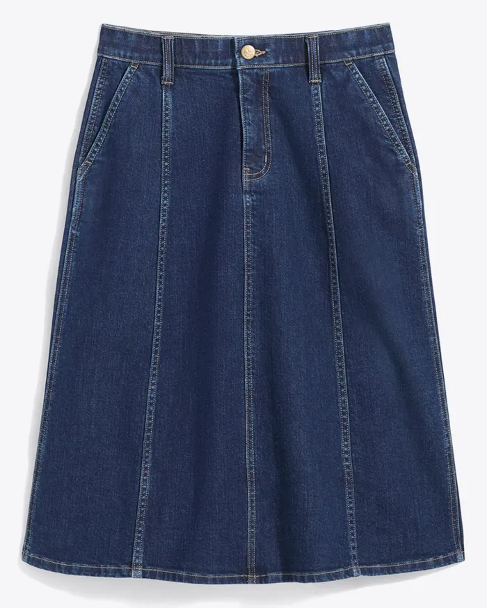 Draper James Denim Seamed Skirt Women Bottoms and Skirts