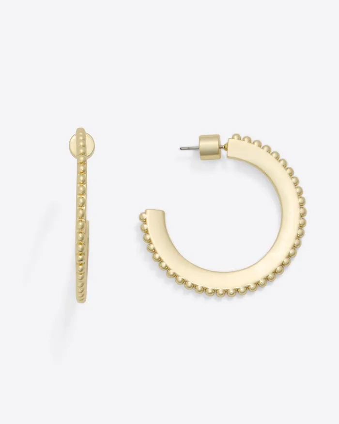 Draper James Gold Bead Hoop Women Jewelry