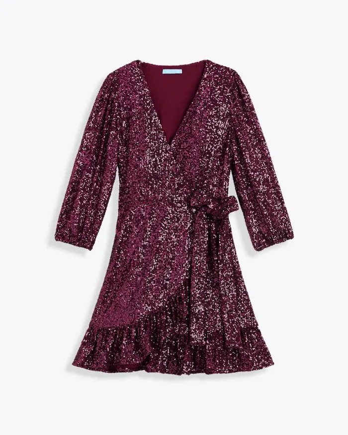 Draper James Jordan LongSleeve Wrap Dress In Sequins Women Dresses