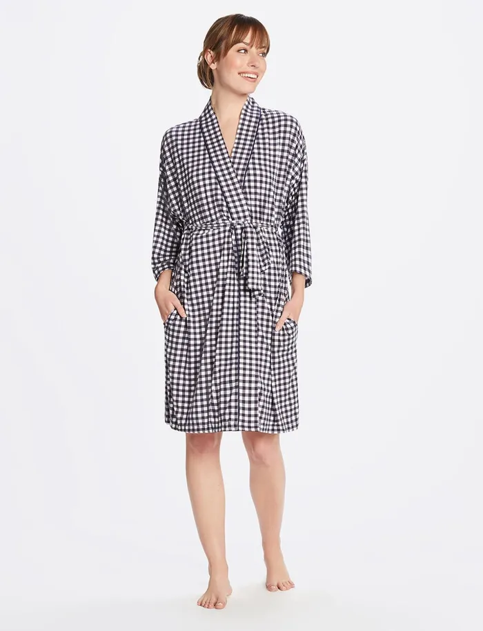 Draper James Louise Robe In Gingham Women Lounge and Pajamas