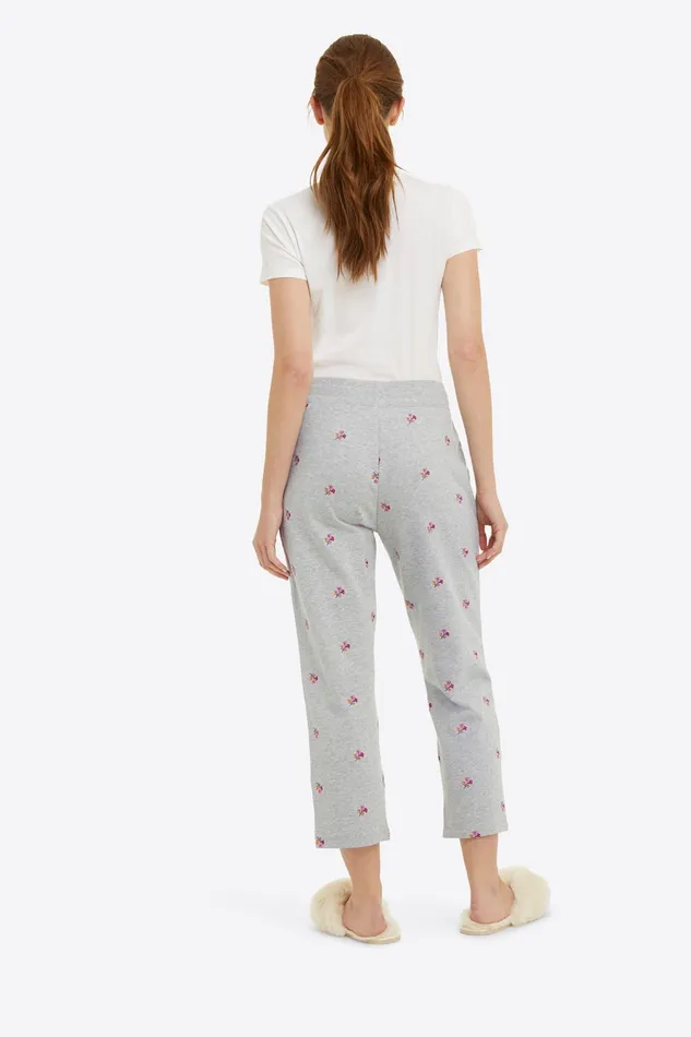 Draper James Natalie Sweatpants In Embroidered Viola Women Lounge and Pajamas
