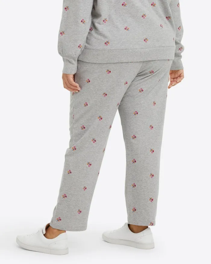 Draper James Natalie Sweatpants In Embroidered Viola Women Lounge and Pajamas