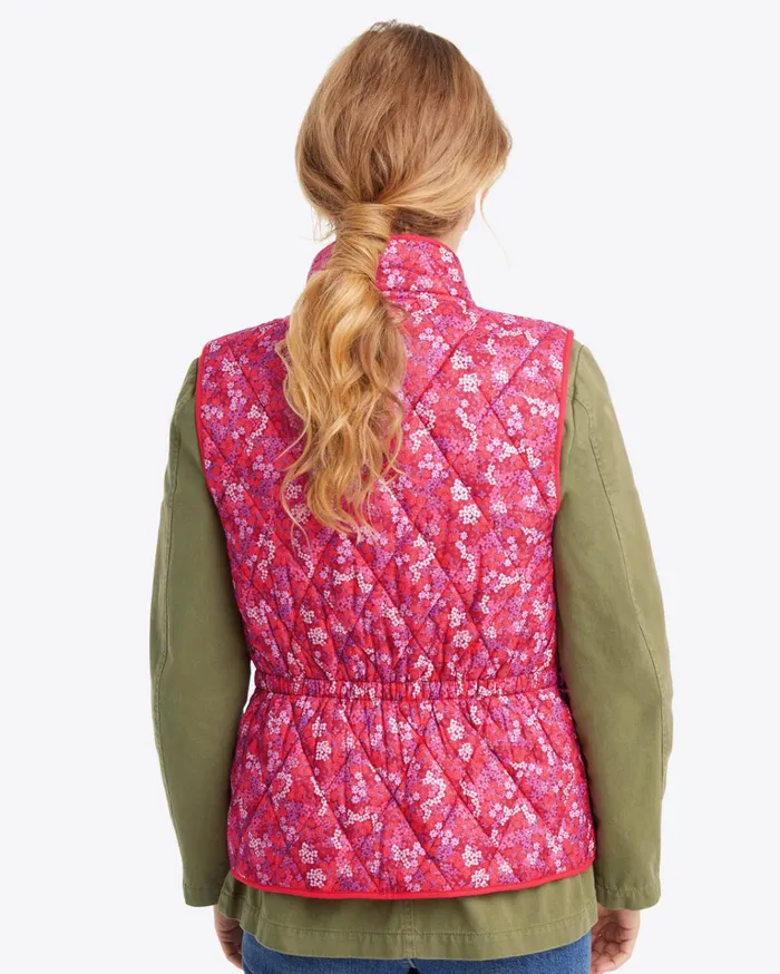Draper James Reversible Quilted Puffer Vest Women Jackets and Outerwear