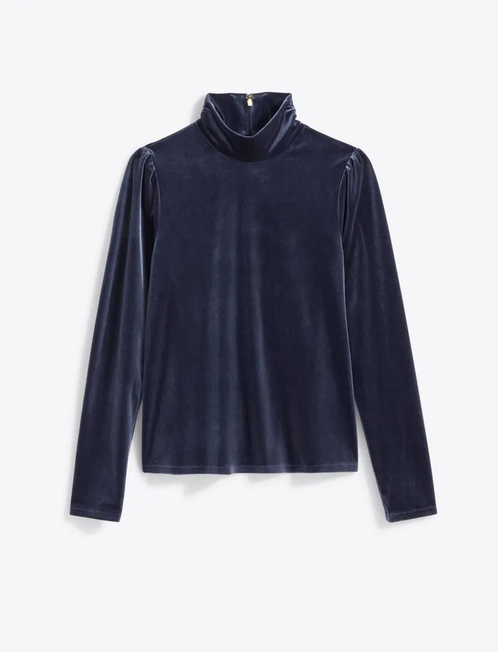 Draper James Turtleneck Top In Velvet Women Tops