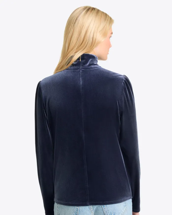 Draper James Turtleneck Top In Velvet Women Tops