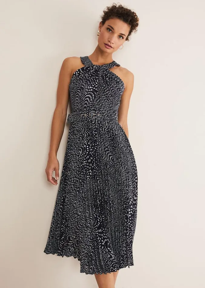 Elsie Spot Dress Navyivory Women Phase Eight Dresses